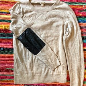 J. Crew Cream Sweater with Elbow Patches LARGE